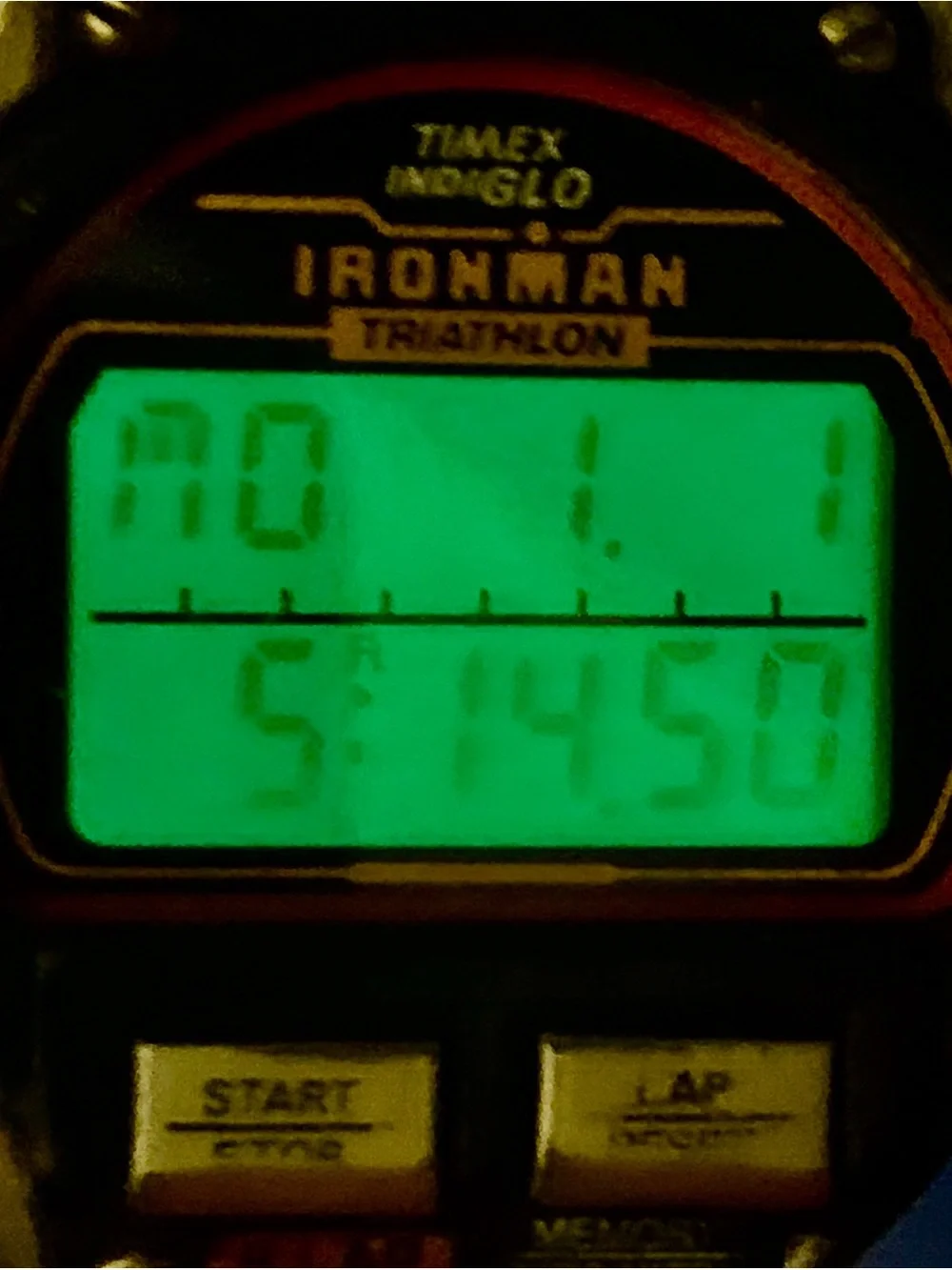 TIMEX IRONMAN TRIATHLON Men’s Vtg 1994 8 Lap Digital Watch Works New Batt/Strap